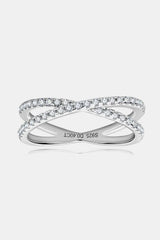 Moissanite 925 Sterling Silver Crisscross Ring - Trendsi - Flyclothing LLC