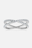 Moissanite 925 Sterling Silver Crisscross Ring - Trendsi - Flyclothing LLC