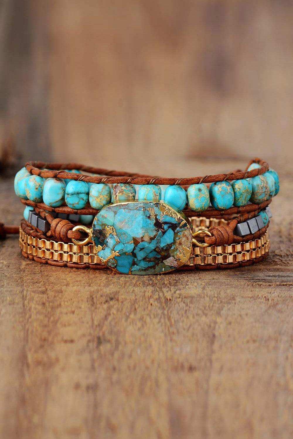 Handmade Natural Stone Copper Bracelet - Trendsi - Flyclothing LLC