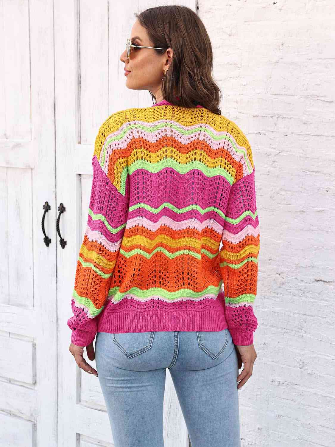 Open Front Openwork Cardigan - Trendsi - Flyclothing LLC