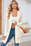 Open Front Dropped Shoulder Cardigan with Pockets - Trendsi - Flyclothing LLC
