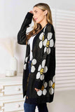 Double Take Floral Button Down Longline Cardigan - Trendsi