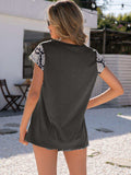 Animal Print Round Neck Short Sleeve Tee - Trendsi - Flyclothing LLC