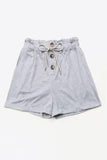 Buttoned Drawstring Waist Cuffed Shorts - Trendsi