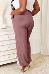 Basic Bae Full Size Soft Rayon Drawstring Waist Pants with Pockets - Trendsi - Flyclothing LLC