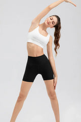 Wide Waistband Slim Fit Sports Shorts - Trendsi - Flyclothing LLC