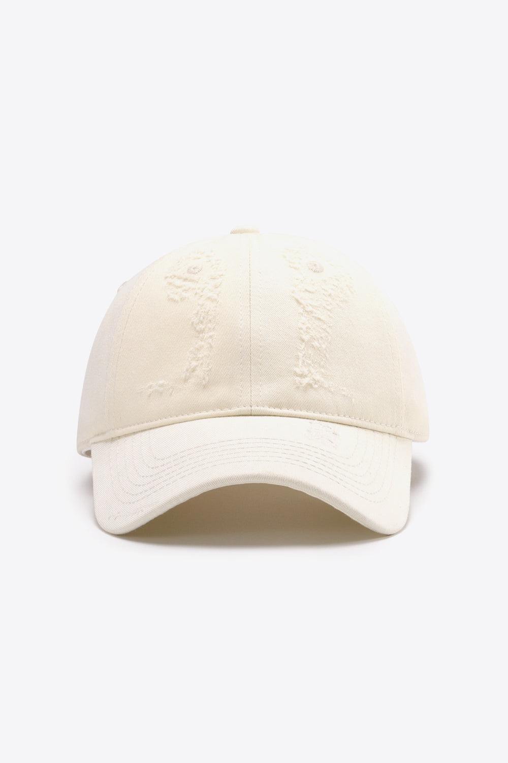 Distressed Adjustable Baseball Cap - Trendsi