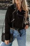 Zip Up Collared Neck Jacket - Flyclothing LLC
