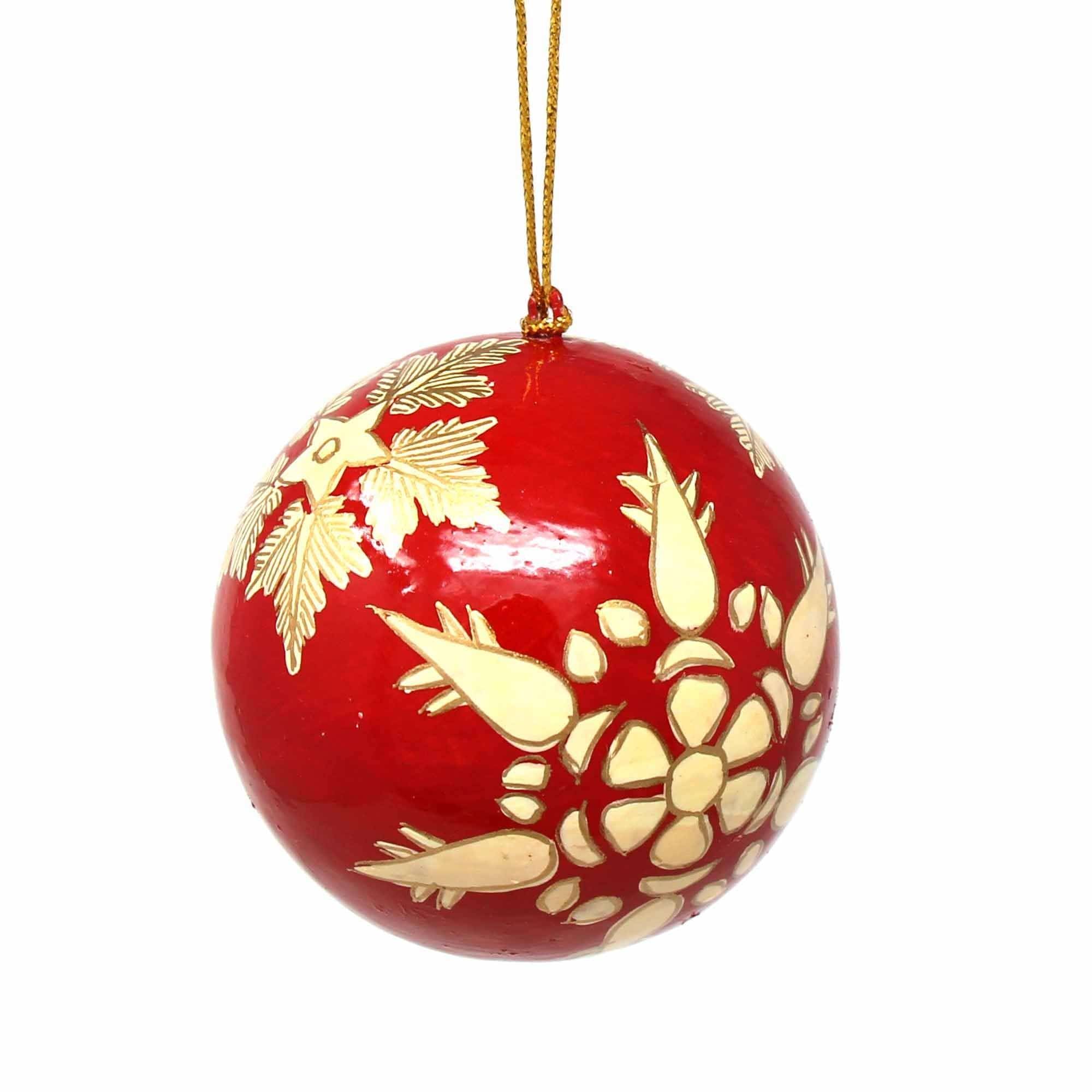 Handpainted Ornaments Gold Snowflakes - Asha Handicrafts