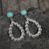 Artificial Turquoise Teardrop Earrings - Trendsi
