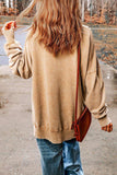 Dropped Shoulder Round Neck Long Sleeve Blouse - Trendsi - Flyclothing LLC