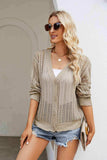 Openwork Button Front V-Neck Cardigan - Trendsi - Flyclothing LLC
