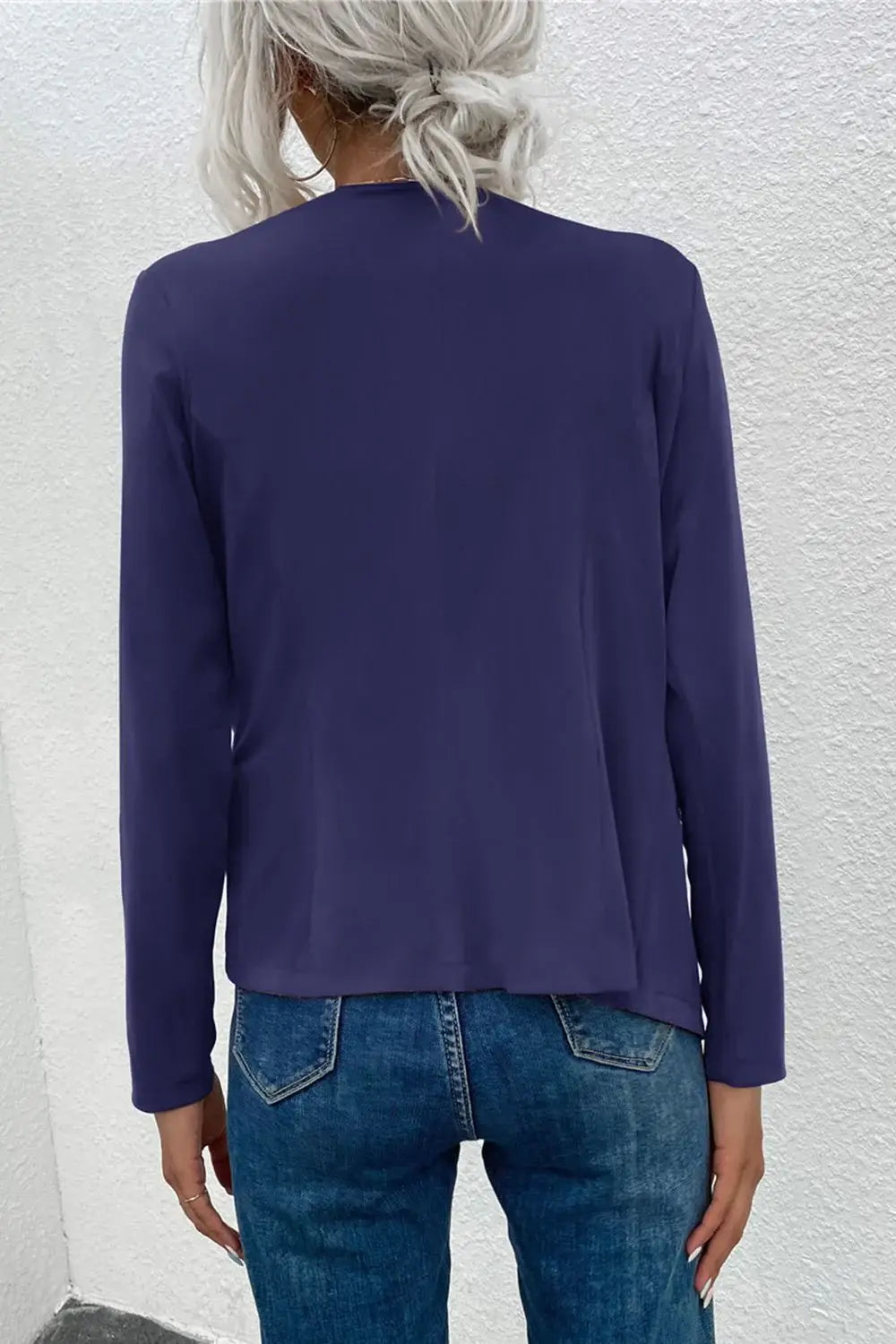 Open Front Zipper Pocket Cardigan - Trendsi - Flyclothing LLC