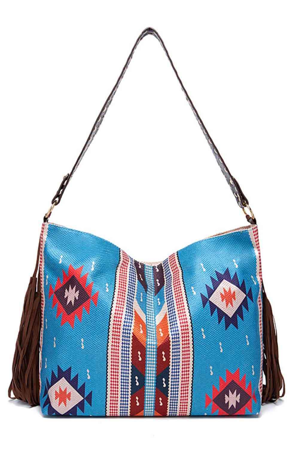 Geometric Canvas Tote Bag - Trendsi