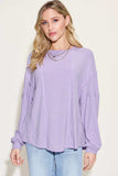 Basic Bae Full Size Ribbed Round Neck Long Sleeve T-Shirt - Trendsi - Flyclothing LLC