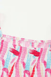 Printed Square Neck Tied Smocked Dress - Trendsi - Flyclothing LLC