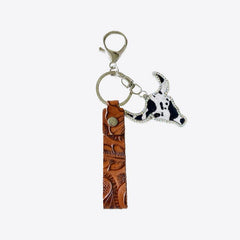 Rhinestone Bull Keychain - Trendsi