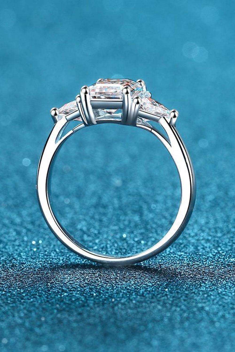 3 Carat Moissanite 925 Sterling Silver Rhodium-Plated Ring - Trendsi - Flyclothing LLC