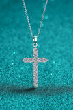 925 Sterling Silver Cross Moissanite Necklace - Trendsi