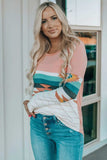 Geometric Round Neck Long Sleeve T-Shirt - Trendsi - Flyclothing LLC