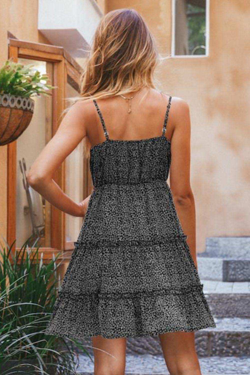 Ditsy Floral Spaghetti Strap Dress - Trendsi - Flyclothing LLC