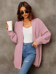 Warm Fall Mixed Knit Open Front Longline Cardigan - Flyclothing LLC