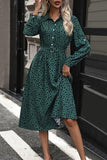 Polka Dot Tied Button Up Dress - Trendsi