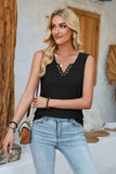 Heathered Notched Wide Strap Tank - Trendsi - Flyclothing LLC