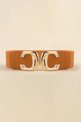 Zinc Alloy Buckle Elastic Wide Belt - Trendsi - Flyclothing LLC