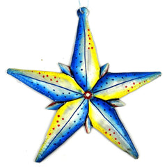 Hand Painted Bright Steel Drum Ornament - Croix des Bouquets (H) - Croix des Bouquets