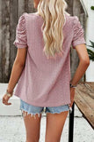 Eyelet Square Neck Puff Sleeve T-Shirt - Trendsi - Flyclothing LLC