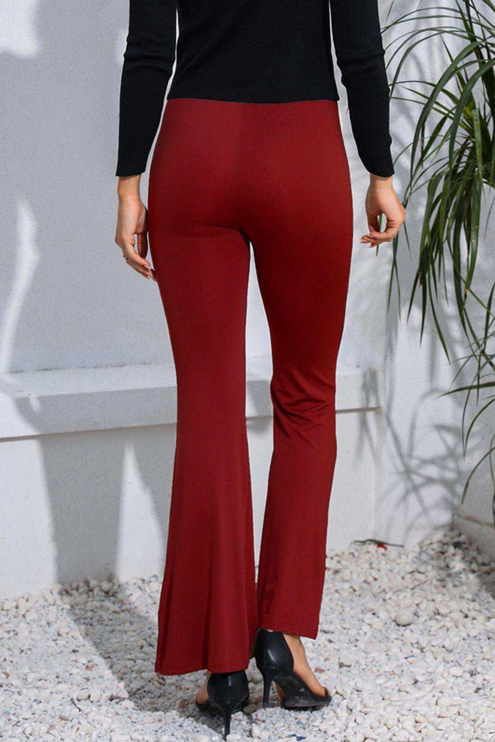 High Waist Long Flare Pants - Trendsi - Flyclothing LLC