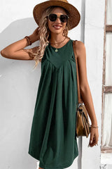 Round Neck Sleeveless Mini Dress - Trendsi - Flyclothing LLC