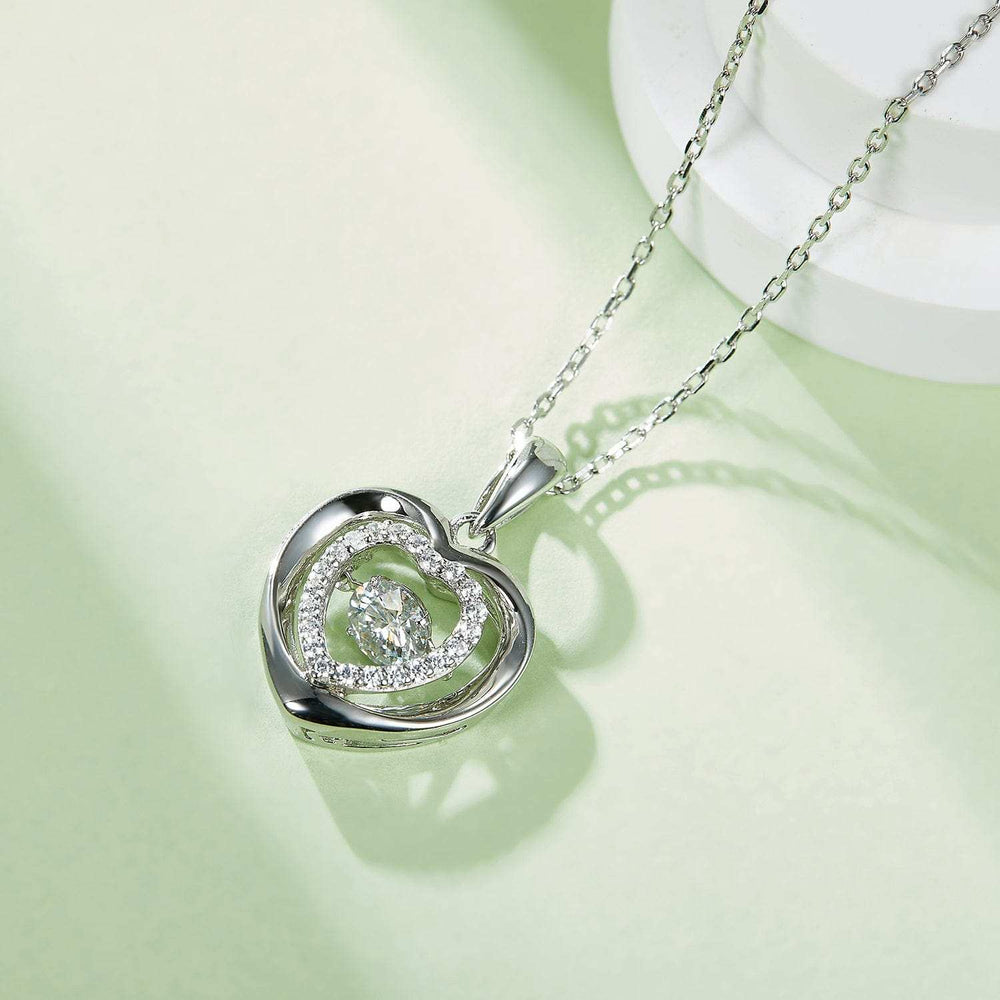 Moissanite 925 Sterling Silver Heart Necklace - Trendsi - Flyclothing LLC