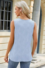 Round Neck Wide Strap Tank - Trendsi - Flyclothing LLC
