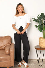 Double Take Swiss Dot Puff Sleeve Square Neck Blouse - Trendsi - Flyclothing LLC