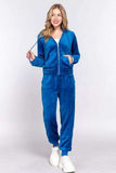ACTIVE BASIC Faux Fur Zip Up Long Sleeve Hoodie and Joggers Set - Trendsi - Flyclothing LLC