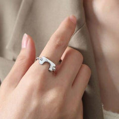 18K Gold-Plated Irregular Open Ring - Trendsi