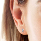 925 Sterling Silver Moissanite Stud Earrings - Trendsi - Flyclothing LLC