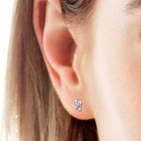 925 Sterling Silver Moissanite Stud Earrings - Trendsi - Flyclothing LLC