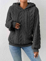 Drawstring Long Sleeve Hoodie - Trendsi