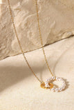 Pearl Hoop Link Pendant Necklace - Trendsi