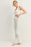 Kimberly C Waffle Tank and High Waist Flare Pants Set - Trendsi - Flyclothing LLC