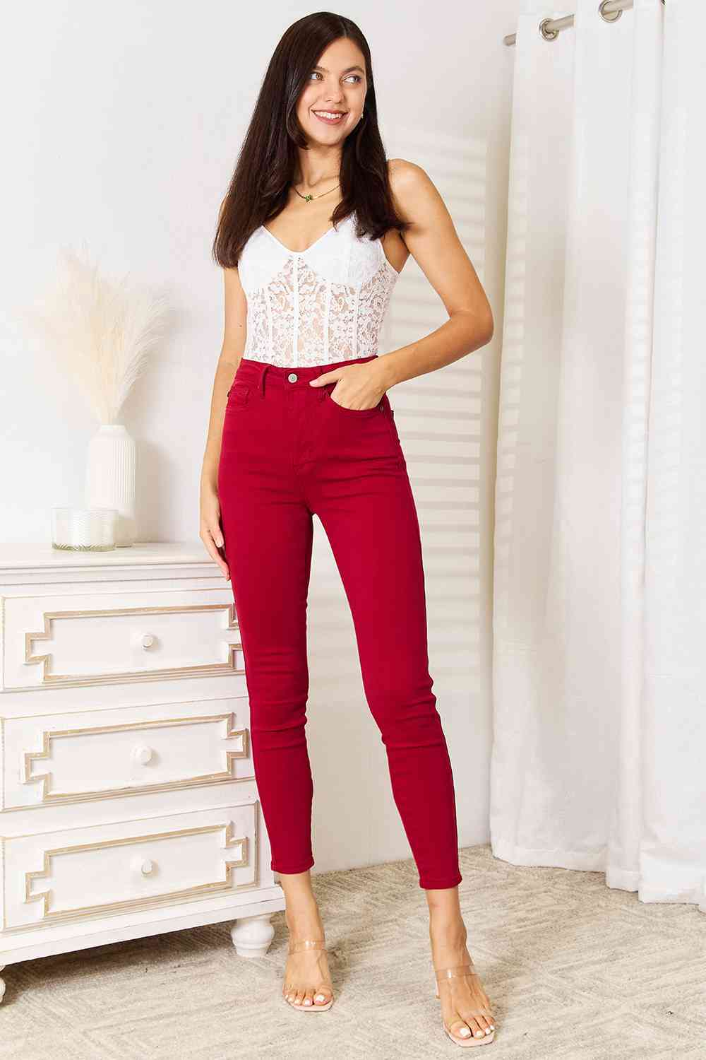 Judy Blue Full Size High Waist Tummy Control Skinny Jeans - Trendsi - Flyclothing LLC