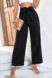 Belted High-Rise Wide Leg Pants - Trendsi