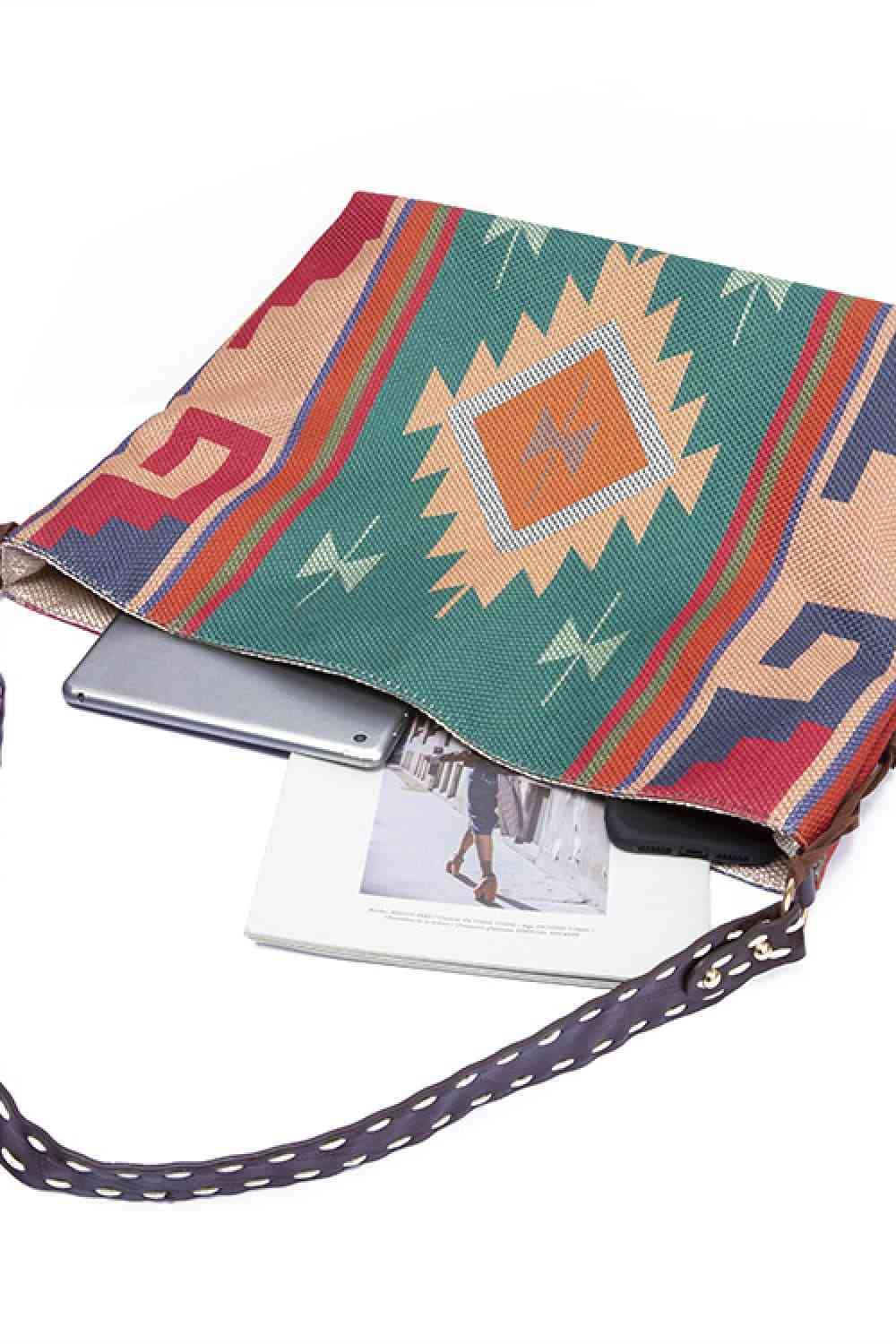 Geometric Canvas Tote Bag - Trendsi