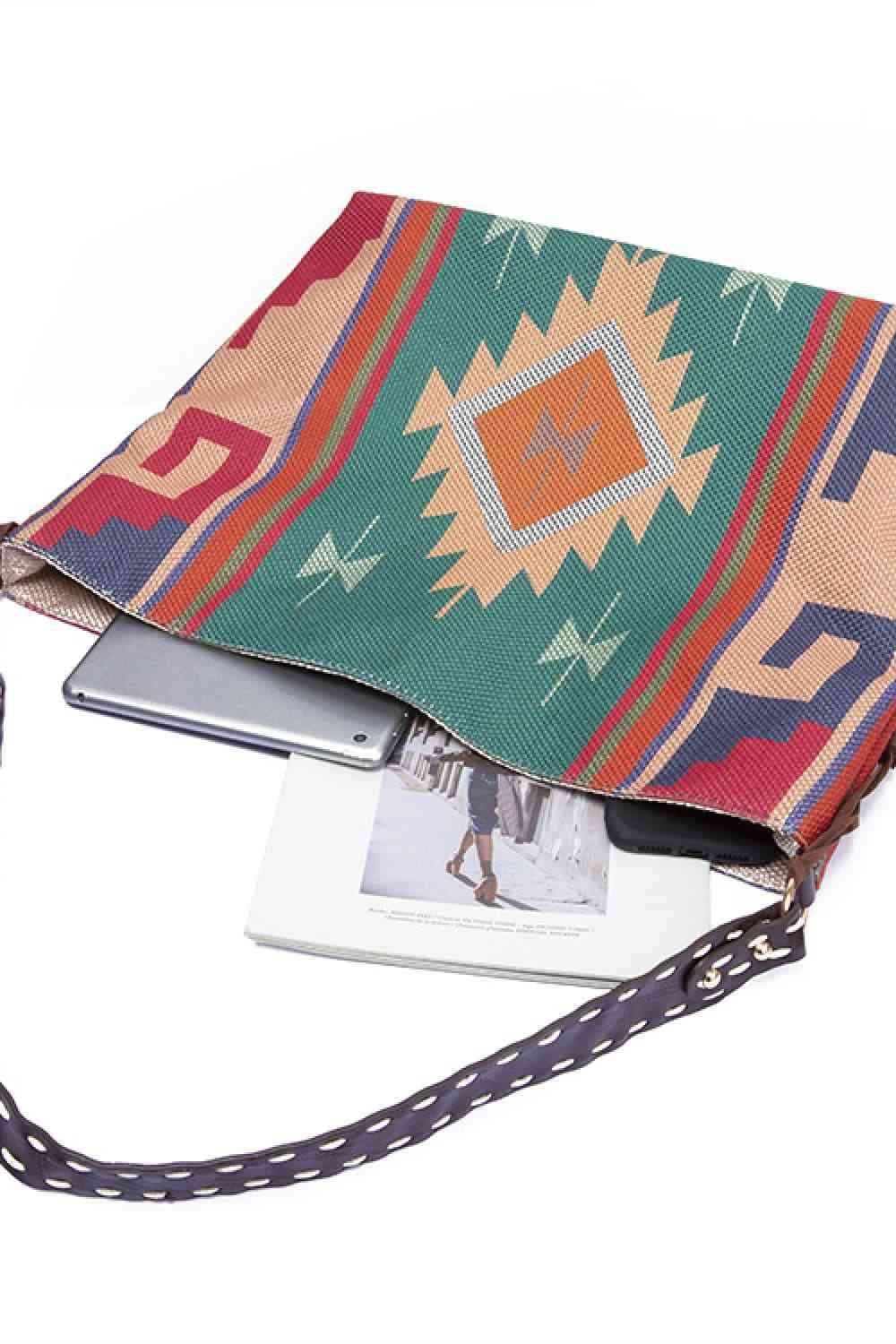 Geometric Canvas Tote Bag - Trendsi - Flyclothing LLC