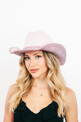 Fame Pave Rhinestone Trim Faux Suede Hat - Trendsi