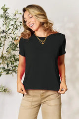 Basic Bae Full Size Round Neck Short Sleeve T-Shirt - Trendsi - Flyclothing LLC