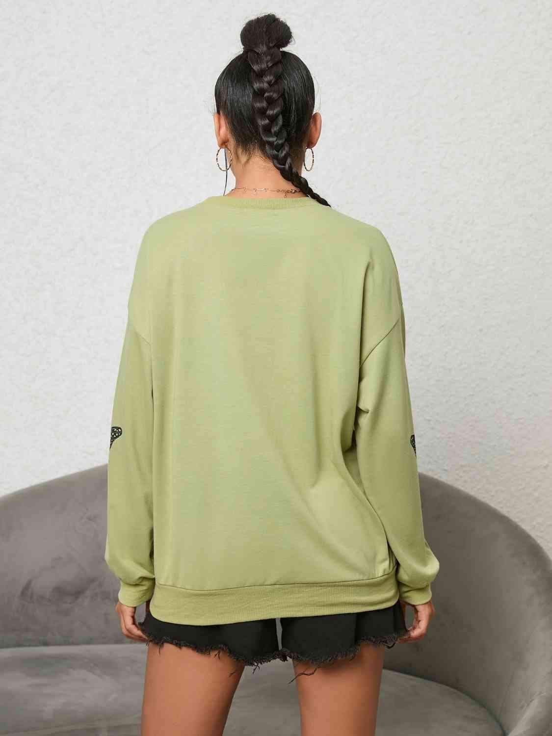 Butterfly Graphic Drop Shoulder Sweatshirt - Trendsi - Flyclothing LLC